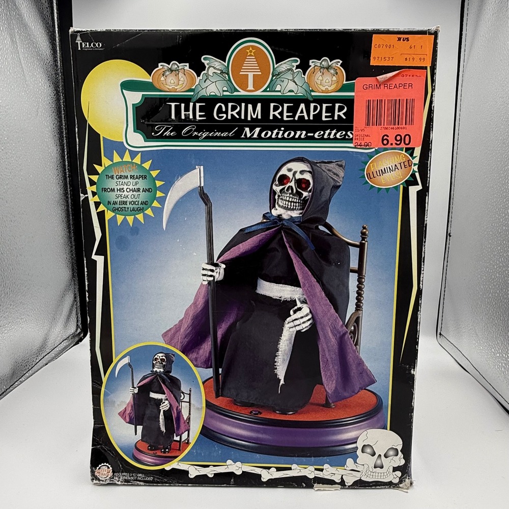 Telco Grim Reaper Motion-ettes Animated Halloween Figure Vintage 1997 Horror